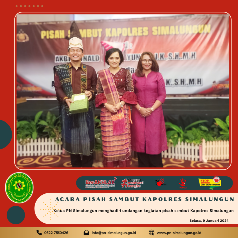 Ketua Pengadilan Negeri Simalungun Menghadiri Acara Pisah Sambut Kapolres Kabupaten Simalungun