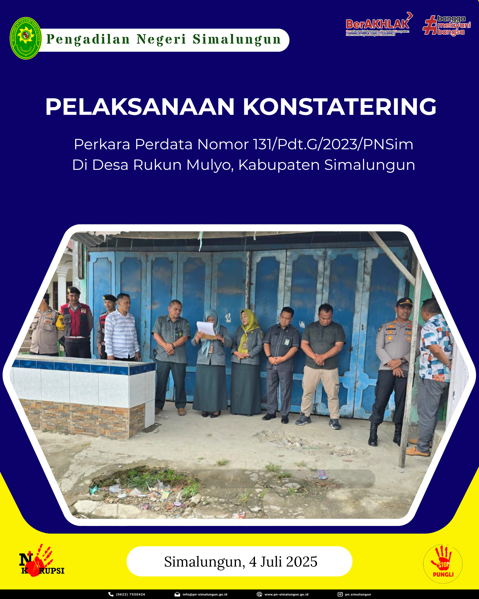 Pelaksanaan Konstatering di Desa Rukun Mulyo, Kab. Simalungun Pelaksanaan Konstatering di Desa Rukun Mulyo, Kab. Simalungun