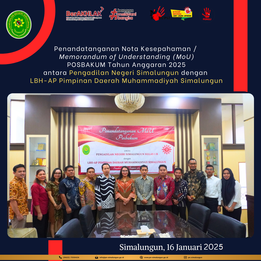 Penandatanganan Nota Kesepahaman / MoU POSBAKUM Tahun Anggaran 2025
