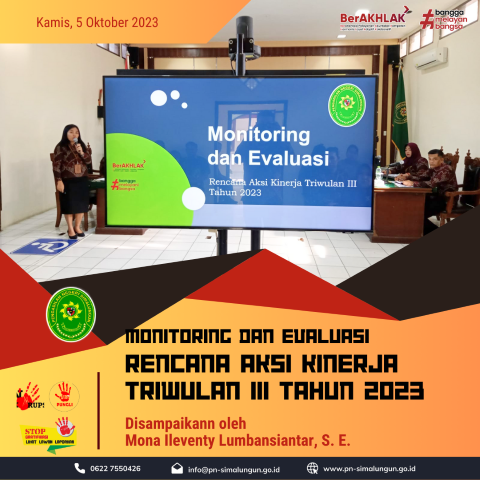Rapat Monitoring dan Evaluasi Rencana Aksi Kinerja Triwulan III Tahun 2023
