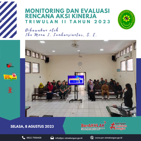Rapat Monitoring dan Evaluasi Rencana Aksi Kinerja Triwulan II Tahun 2023