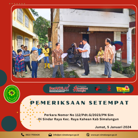 Pengadilan Negeri Simalungun Melakukan Pemeriksaan Setempat di Sindar Raya, Kecamatan Raya Kahean, Kabupaten Simalungun