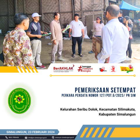 Pengadilan Negeri Simalungun Melakukan Pemeriksaan Setempat di Seribu Dolok, Kecamatan Silimakuta, Kabupaten Simalungun. Pengadilan Negeri Simalungun Melakukan Pemeriksaan Setempat di Seribu Dolok, Kecamatan Silimakuta, Kabupaten Simalungun.