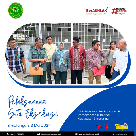 Pengadilan Negeri Simalungun Melaksanakan Sita Eksekusi di Jalan Merdeka Perdagangan III, Perdagangan II, Bandar, Kabupaten Simalungun. Pengadilan Negeri Simalungun Melaksanakan Sita Eksekusi di Jalan Merdeka Perdagangan III, Perdagangan II, Bandar, Kabupaten Simalungun.