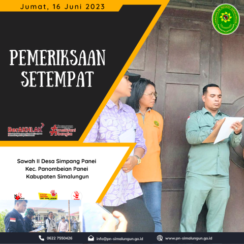 Pengadilan Negeri Simalungun Melakukan Pemeriksaan Setempat di Sawah II Desa Simpang Panei Kec. Panombaian Panei, Kab. Simalungun