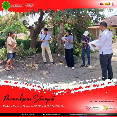 Pengadilan Negeri Simalungun Melakukan Pemeriksaan Setempat di Nagojor, Tanah Jawa, Kabupaten Simalungun Pengadilan Negeri Simalungun Melakukan Pemeriksaan Setempat di Nagojor, Tanah Jawa, Kabupaten Simalungun