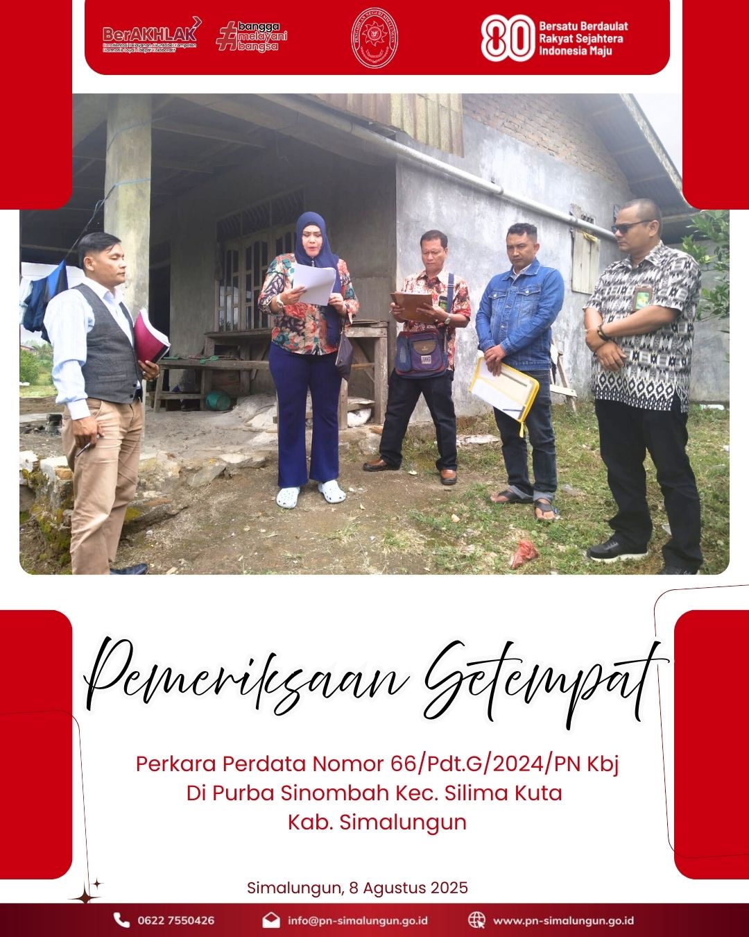 Pengadilan Negeri Simalungun Melaksanaan Pemeriksaan Setempat (PS)