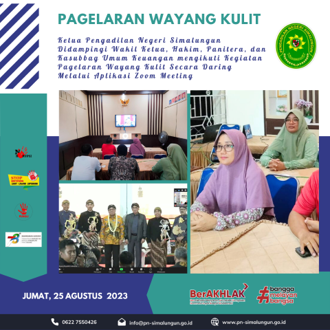 Pagelaran Wayang Kulit Dalam Rangka Memperingati HUT Mahkamah Agung RI ke-78 Pagelaran Wayang Kulit Dalam Rangka Memperingati HUT Mahkamah Agung RI ke-78
