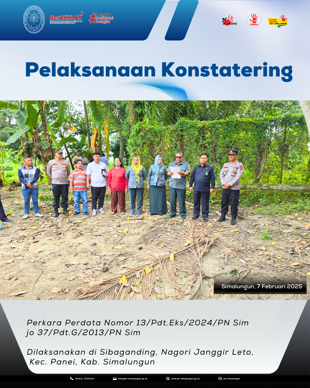 Pelaksaan Konstatering di Nagori Janggir Leto, Kec. Panei, Kab. Simalungun