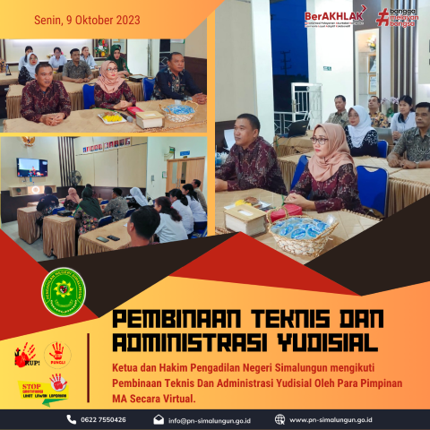 Pembinaan Teknis dan Administrasi Yudisial Secara Virtual oleh Pimpinan Mahkamah Agung RI bagi jajaran 4 (empat) Lingkungan Peradilan Seluruh Indonesia di Labuan Bajo. Pembinaan Teknis dan Administrasi Yudisial Secara Virtual oleh Pimpinan Mahkamah Agung RI bagi jajaran 4 (empat) Lingkungan Peradilan Seluruh Indonesia di Labuan Bajo.