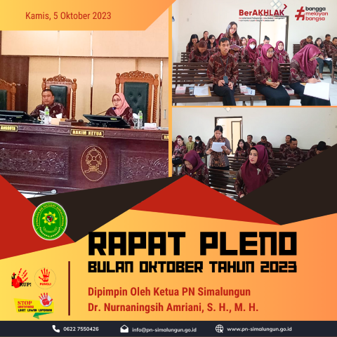 Rapat Pleno Bulanan Periode Oktober 2023