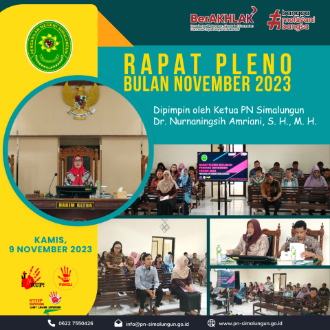 Rapat Pleno Bulanan Periode November 2023