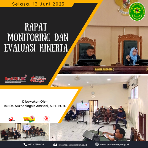 Rapat Monitoring dan Evaluasi Kinerja pada Pengadilan Negeri Simalungun