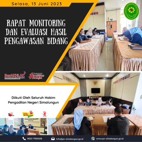 Rapat Monitoring dan Evaluasi Hasil Pengawasan Bidang pada Pengadilan Negeri Simalungun