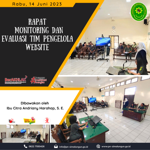 Rapat Monitoring dan Evaluasi Pengelola Website pada Pengadilan Negeri Simalungun