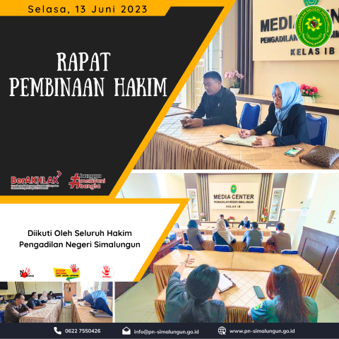 Rapat Pembinaan Hakim pada Pengadilan Negeri Simalungun Rapat Pembinaan Hakim pada Pengadilan Negeri Simalungun