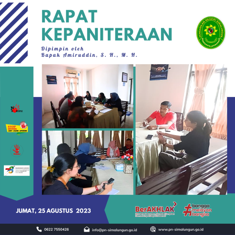Rapat Kepaniteraan Bulan Agustus 2023 pada Pengadilan Negeri Simalungun Rapat Kepaniteraan Bulan Agustus 2023 pada Pengadilan Negeri Simalungun