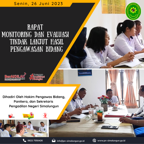 Rapat Monitoring dan Evaluasi Tindak Lanjut Hasil Pengawasan Bidang Rapat Monitoring dan Evaluasi Tindak Lanjut Hasil Pengawasan Bidang
