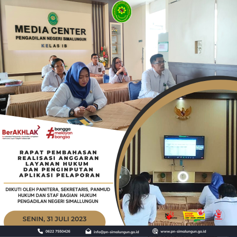 Rapat Pembahasan Realisasi Anggaran Layanan Hukum dan Penginputan Aplikasi Pelaporan Rapat Pembahasan Realisasi Anggaran Layanan Hukum dan Penginputan Aplikasi Pelaporan