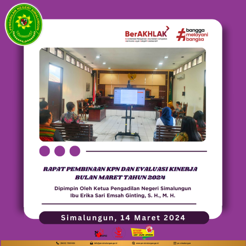 Rapat Pembinaan KPN Dan Evaluasi Kinerja Bulan Maret 2024