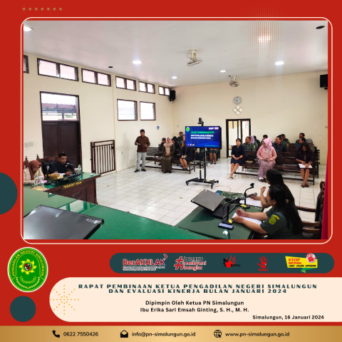 Rapat Pembinaan Ketua Pengadilan Negeri Simalungun Dan Evaluasi Kinerja Bulan Januari 2024 Rapat Pembinaan Ketua Pengadilan Negeri Simalungun Dan Evaluasi Kinerja Bulan Januari 2024