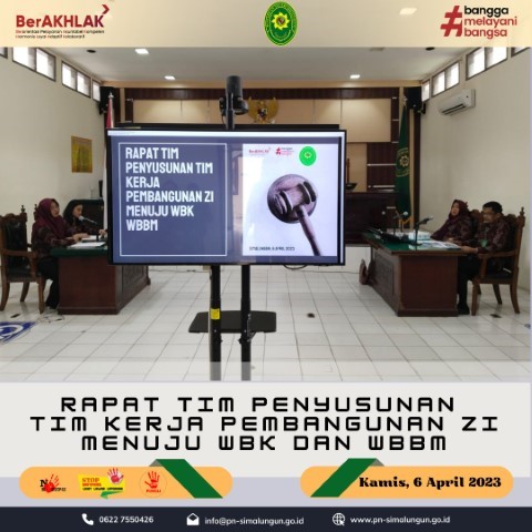 Rapat Tim Penyusunan Tim Kerja Pembangunan ZI Menuju WBK dan WBBM pada Pengadilan Negeri Simalungun Rapat Tim Penyusunan Tim Kerja Pembangunan ZI Menuju WBK dan WBBM pada Pengadilan Negeri Simalungun