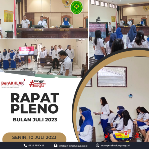 Rapat Pleno Bulanan Periode Juli 2023