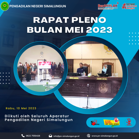 Rapat Pleno Bulanan Periode Mei 2023 Rapat Pleno Bulanan Periode Mei 2023