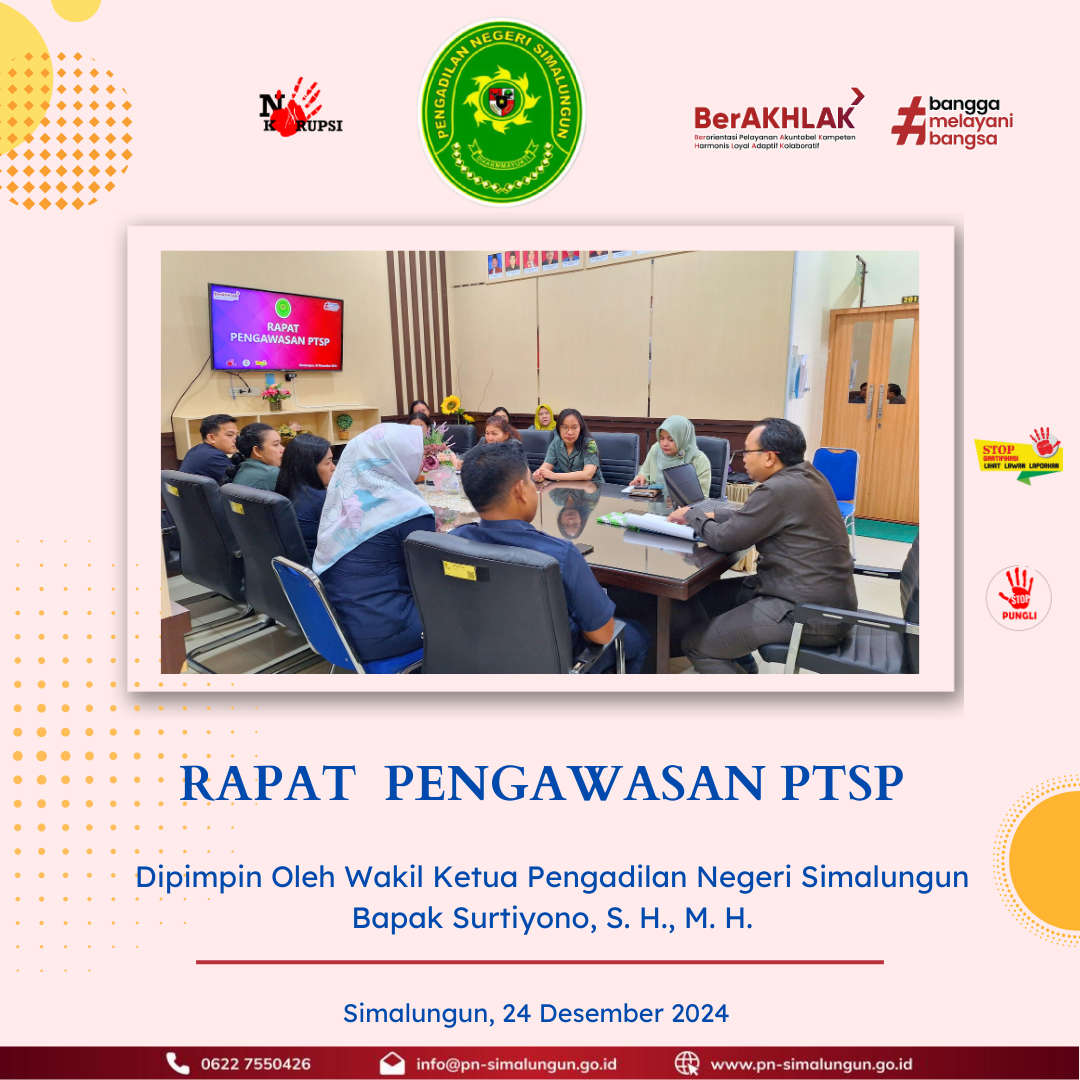 Rapat Pengawasan pada Pengadilan Negeri Simalungun Rapat Pengawasan pada Pengadilan Negeri Simalungun