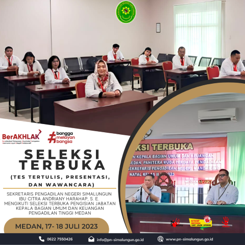 Sekretaris Pengadilan Negeri Simalungun mengikuti Seleksi Terbuka Pengisian Jabatan Kepala Bagian Umum dan Keuangan Pengadilan Tinggi Medan Sekretaris Pengadilan Negeri Simalungun mengikuti Seleksi Terbuka Pengisian Jabatan Kepala Bagian Umum dan Keuangan Pengadilan Tinggi Medan