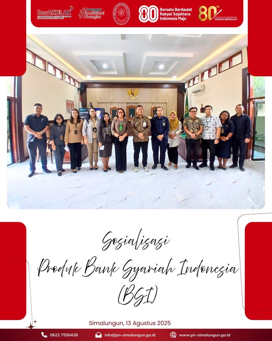 Sosialisasi Produk Bank Syariah Indonesia (BSI) pada Pengadilan Negeri Simalungun