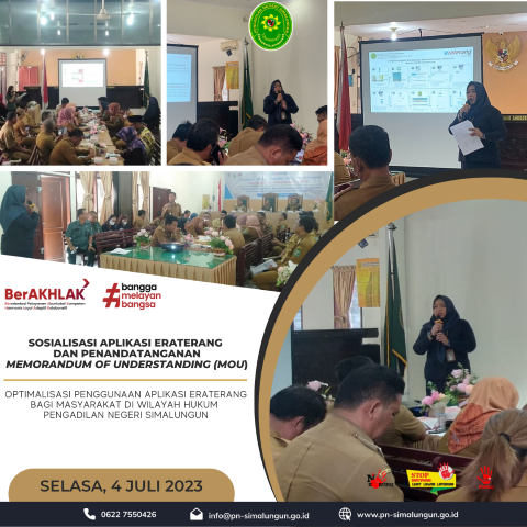 Sosialisasi External Aplikasi Eraterang dan Penandatanganan Memorandum Of Understanding (MOU) pada Pengadilan Negeri Simalungun Sosialisasi External Aplikasi Eraterang dan Penandatanganan Memorandum Of Understanding (MOU) pada Pengadilan Negeri Simalungun