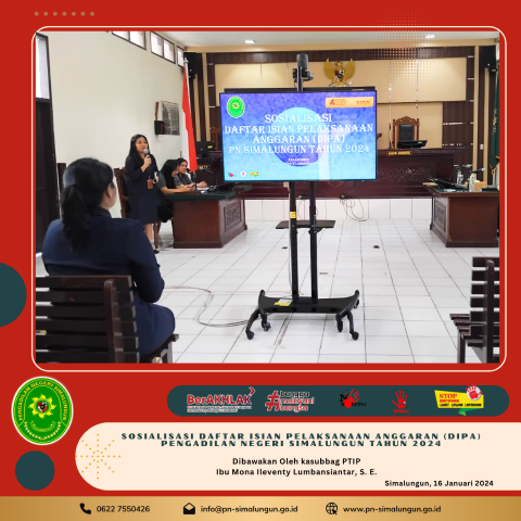 Sosialisasi Daftar Isian Pelaksanaan Anggaran (DIPA) Pengadilan Negeri Simalungun Tahun 2024 Sosialisasi Daftar Isian Pelaksanaan Anggaran (DIPA) Pengadilan Negeri Simalungun Tahun 2024