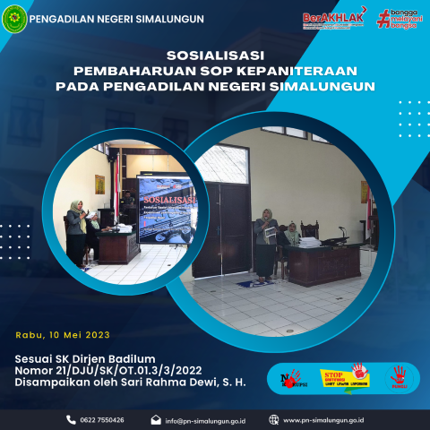Sosialisasi Pembaharuan SOP Kepaniteraan pada Pengadilan Negeri Simalungun Sosialisasi Pembaharuan SOP Kepaniteraan pada Pengadilan Negeri Simalungun