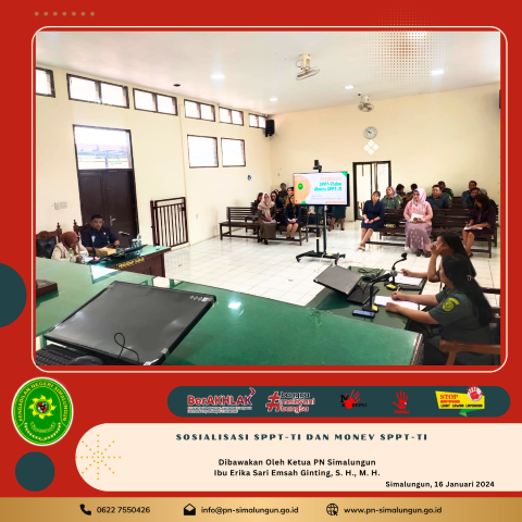 Sosialisasi SPPT-TI serta Monitoring dan Evaluasi SPPT-TI pada Pengadilan Negeri Simalungun Sosialisasi SPPT-TI serta Monitoring dan Evaluasi SPPT-TI pada Pengadilan Negeri Simalungun
