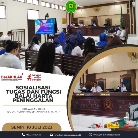 Sosialisasi Tugas dan Fungsi Balai Harta Peninggalan di Pengadilan Negeri Simalungun Sosialisasi Tugas dan Fungsi Balai Harta Peninggalan di Pengadilan Negeri Simalungun