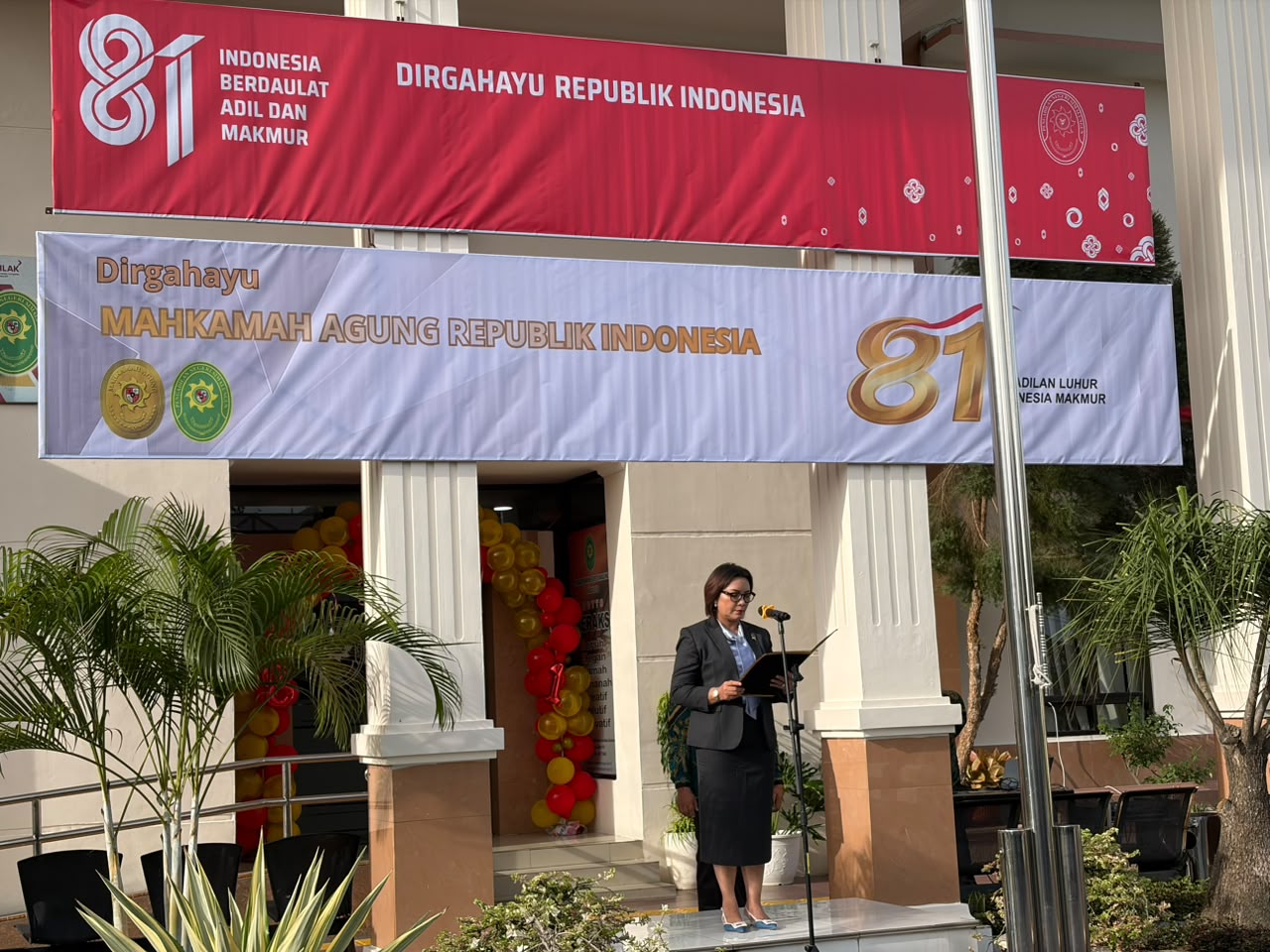 Upacara HUT Mahkamah Agung RI Ke-81 di Pengadilan Negeri Simalungun