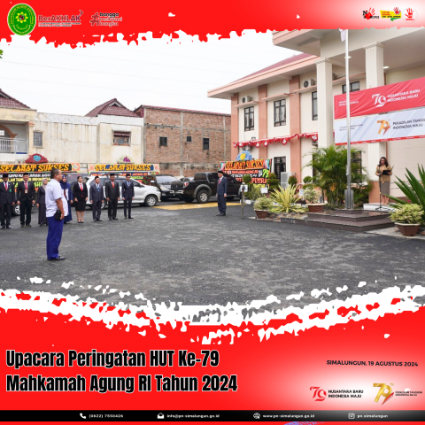 Upacara HUT Mahkamah Agung RI Ke-79 di Pengadilan Negeri Simalungun 