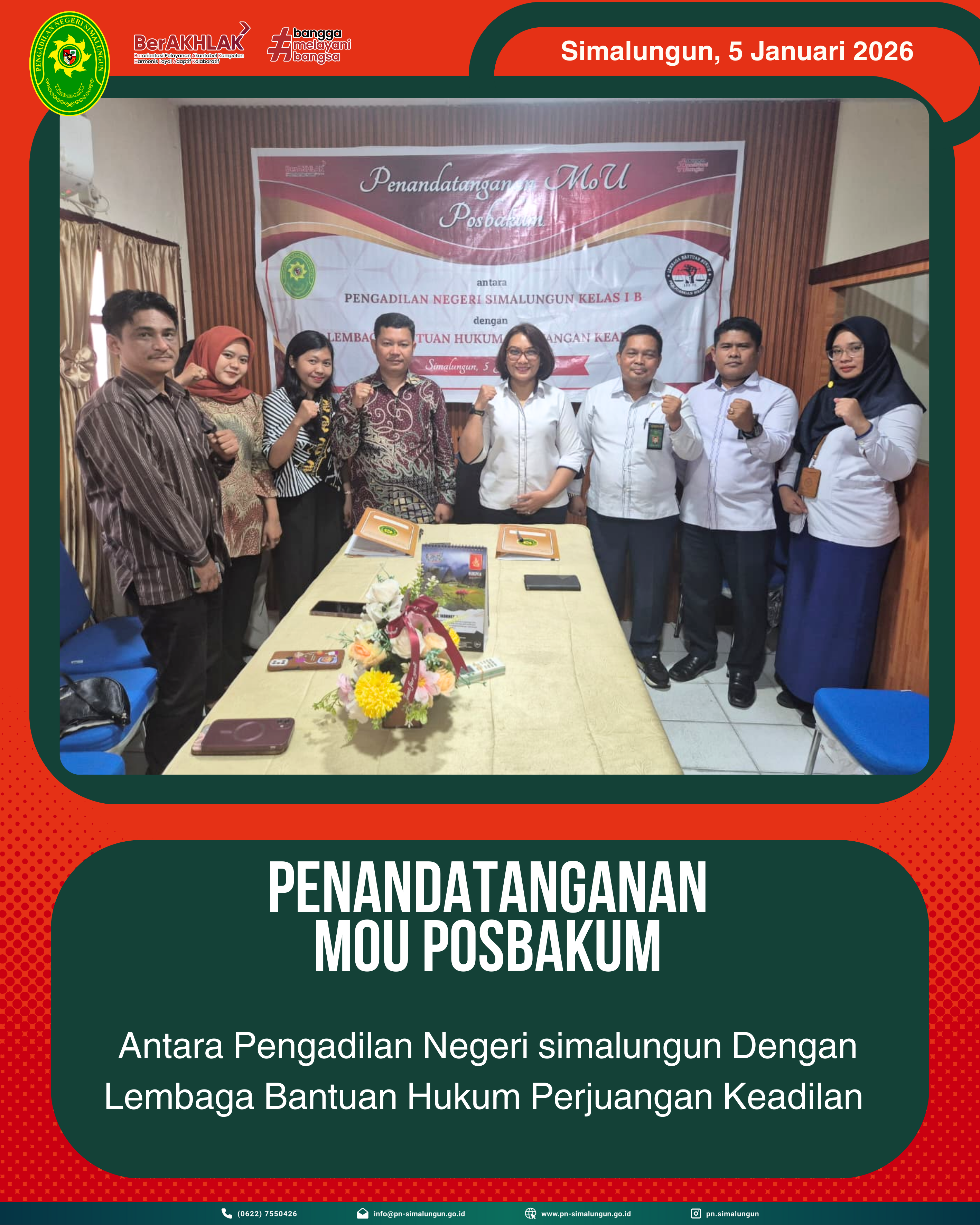 Penandatanganan MoU POSBAKUM Tahun Anggaran 2026