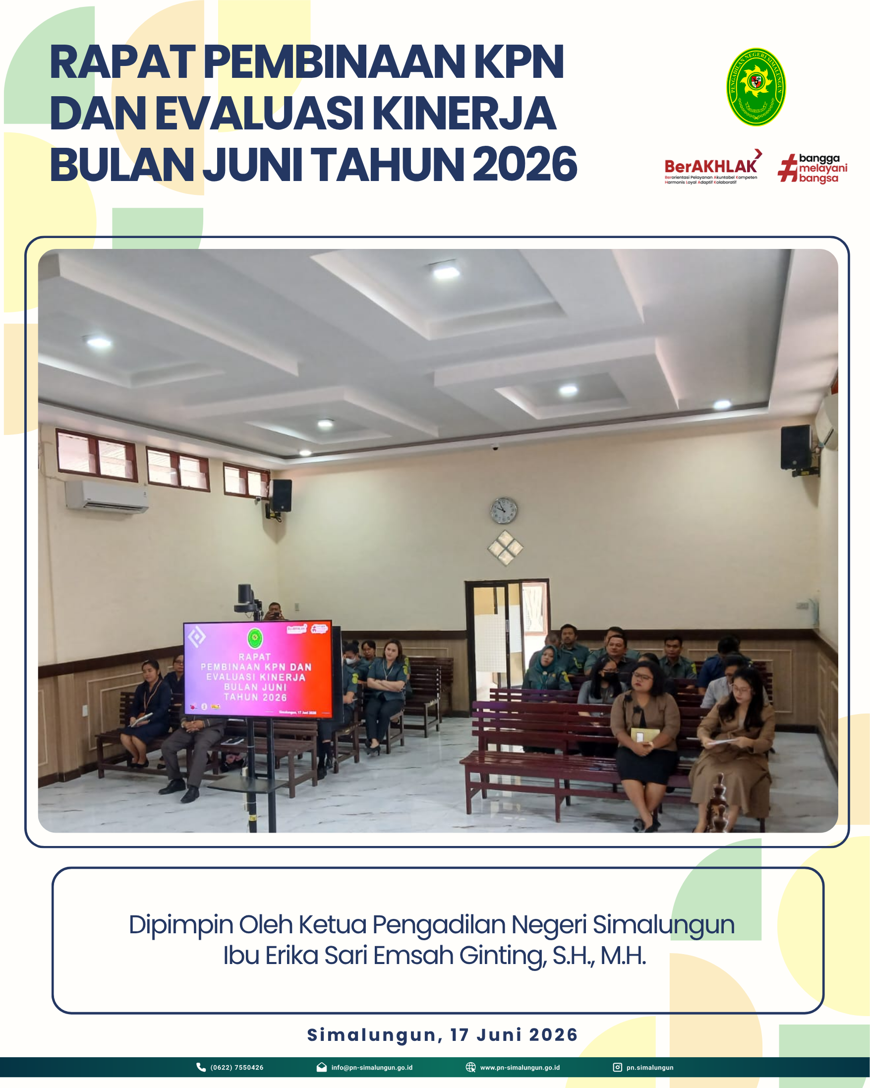 Rapat Pembinaan KPN Dan Evaluasi Kinerja Bulan Juni 2026 Rapat Pembinaan KPN Dan Evaluasi Kinerja Bulan Juni 2026