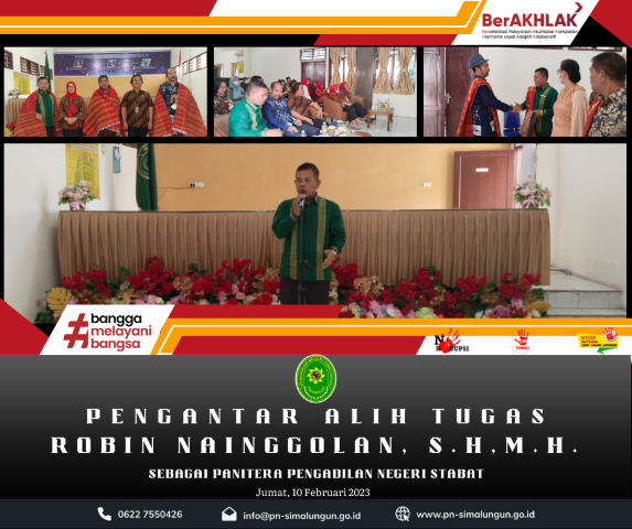 Acara Pengantar Alih Tugas Panitera, Panitera Muda Perdata dan Panitera Pengganti pada Pengadilan Negeri Simalungun Acara Pengantar Alih Tugas Panitera, Panitera Muda Perdata dan Panitera Pengganti pada Pengadilan Negeri Simalungun