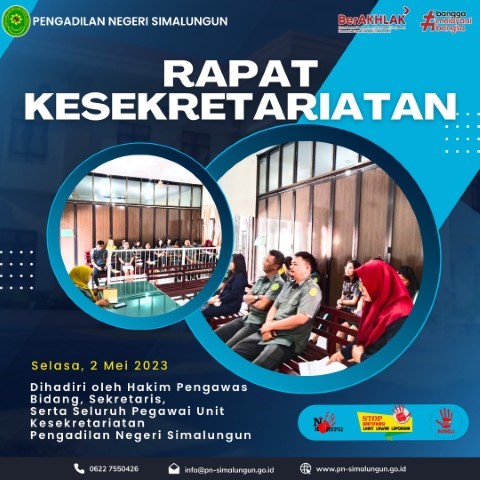 Rapat Bulanan Kesekretariatan pada Pengadilan Negeri Simalungun