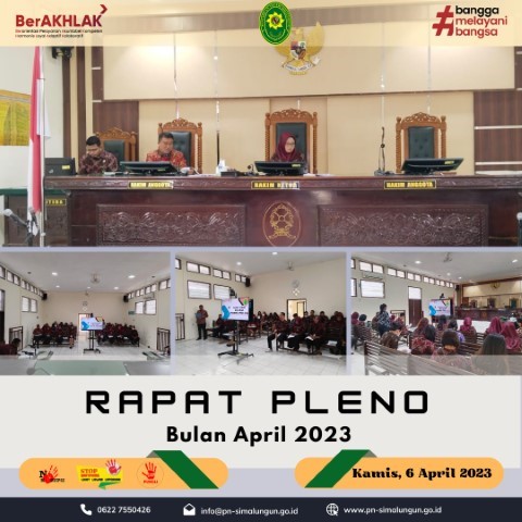 Rapat Pleno Bulanan Periode April 2023 Rapat Pleno Bulanan Periode April 2023