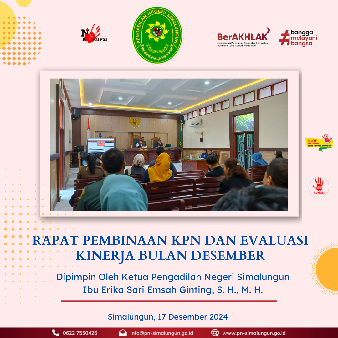 Rapat Pembinaan KPN Dan Evaluasi Kinerja Bulan Desember 2024 Rapat Pembinaan KPN Dan Evaluasi Kinerja Bulan Desember 2024