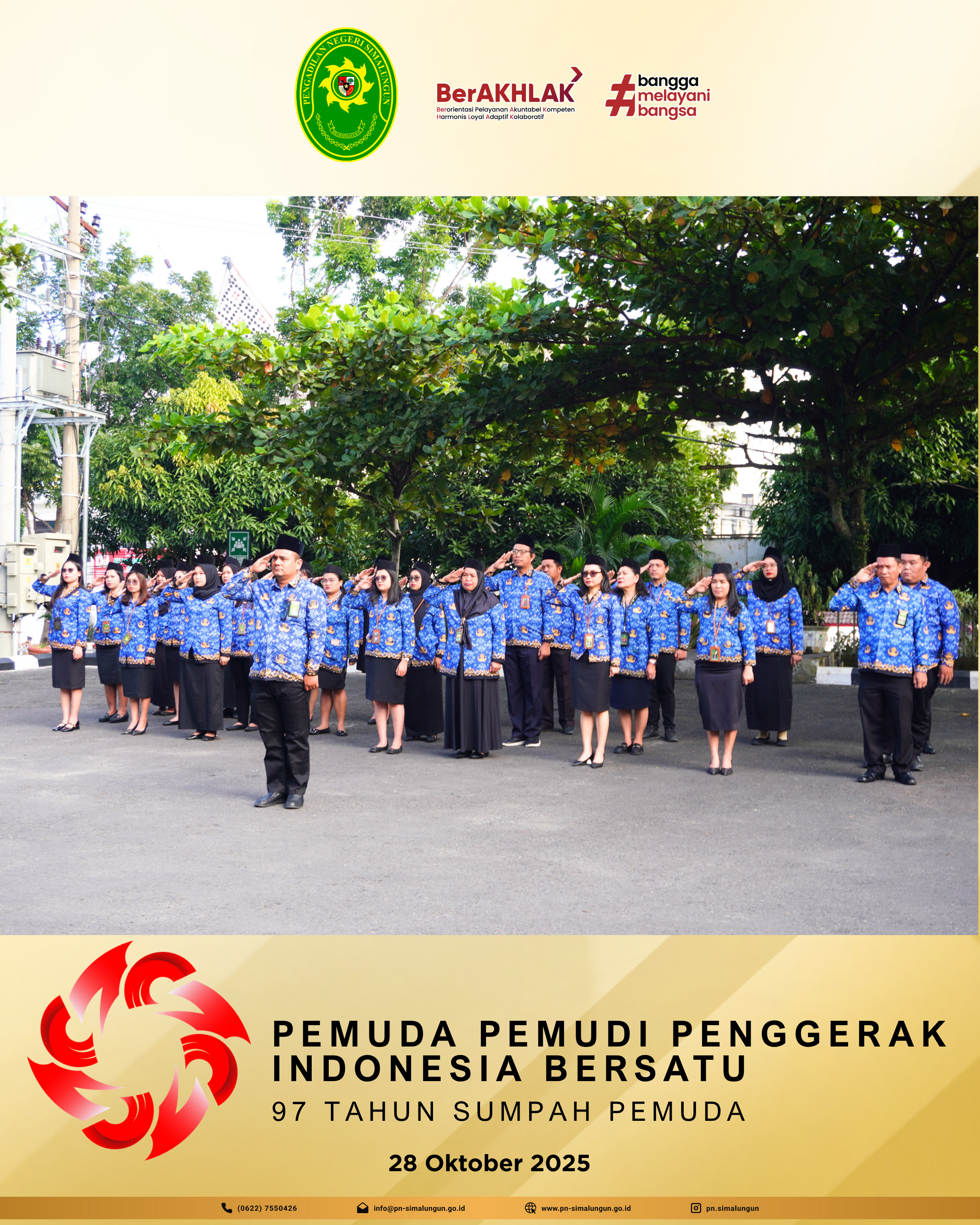 Upacara Peringatan Hari Sumpah Pemuda Ke 97 Tahun 2025di Kantor Pengadilan Negeri Simalungun