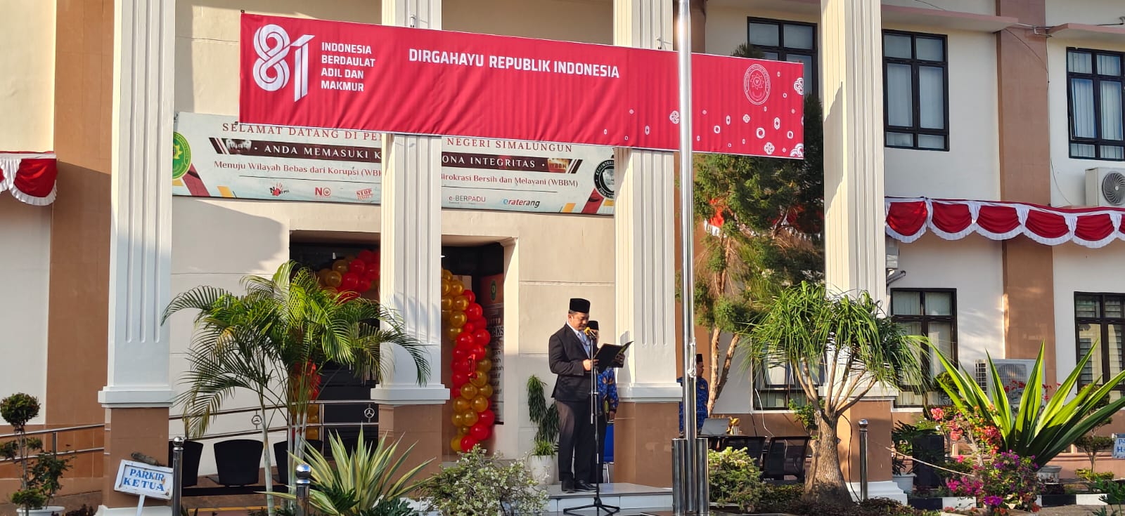 Upacara HUT RI Ke-81 di Kantor Pengadilan Negeri Simalungun