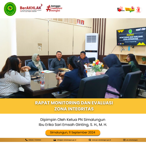 Rapat Pengawasan Bidang Bulan Agustus 2024, Tindak Lanjut Hasil Pengawasan Bidang, dan Monitoring Evaluasi Zona Integritas pada Pengadilan Negeri Simalungun Rapat Pengawasan Bidang Bulan Agustus 2024, Tindak Lanjut Hasil Pengawasan Bidang, dan Monitoring Evaluasi Zona Integritas pada Pengadilan Negeri Simalungun