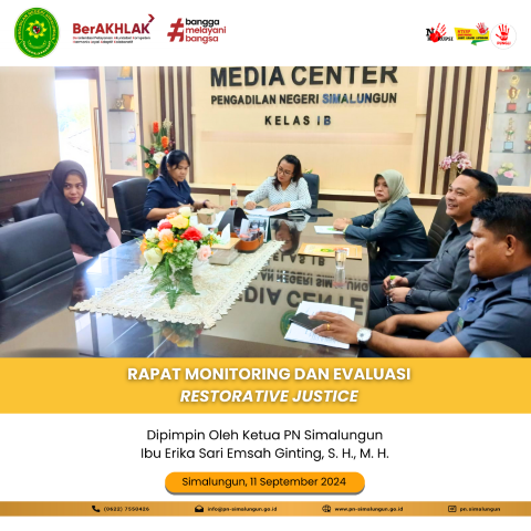 RAPAT MONITORING DAN EVALUASI RESORATIVE JUSTICE RAPAT MONITORING DAN EVALUASI RESORATIVE JUSTICE